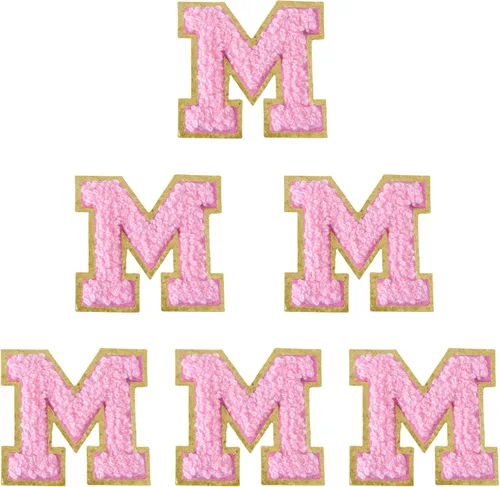 Miniatura 161 de 6 piezas de parches de letras de chenilla autoadhesivas, parches de letras preppy de 2 pulgadas para bolsos, ropa y sombreros, grandes pegatinas