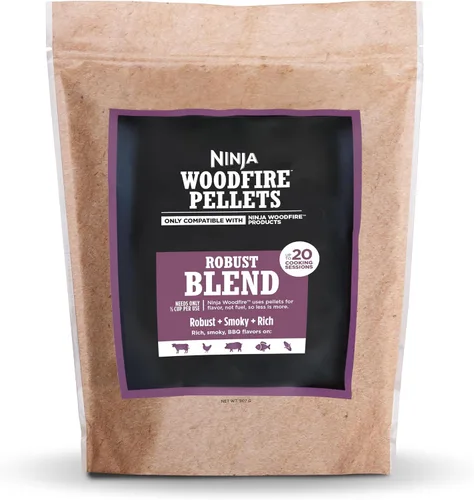 Ninja Woodfire Pellets, bolsa de mezcla robusta de 2 libras, hasta 20 sesiones de cocción, pellets de madera 100% real, solo compatible con