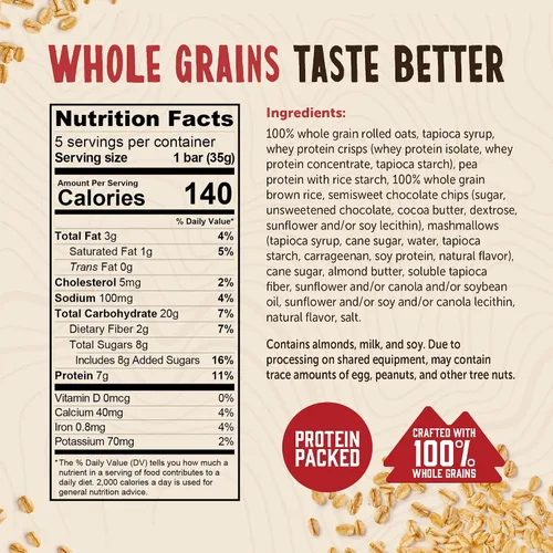 Miniatura 2 de Kodiak Cakes Barras masticables de granola, S'mores, altas proteínas, 100% granos integrales, 12 cajas con 5 barras cada una (60 barras en total)