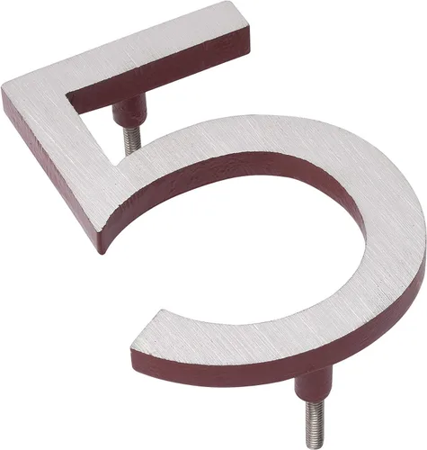 Miniatura 5 de Montague Metal Products MHN-06-F-BR2-2 - Números de casa de dirección flotantes modernos de aluminio cepillado, 6.0 in, níquel satinado