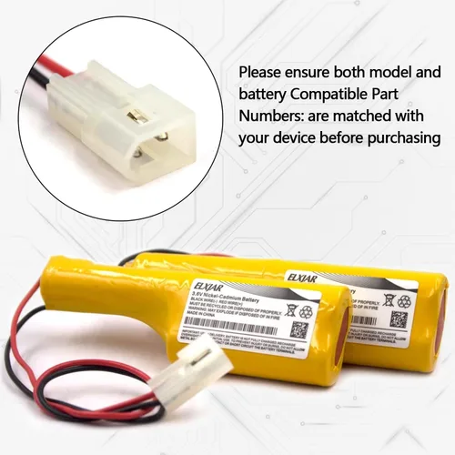 Miniatura 4 de Paquete de 2 baterías de repuesto para luces de salida/emergencia, compatible con Genlyte 52-0185, OSI OSA060AA, 420735-00, Genlyte 62-0185