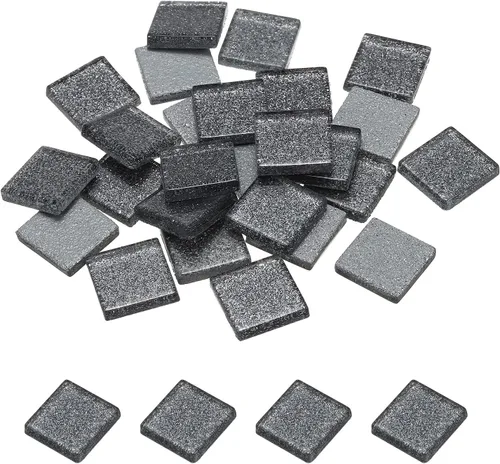 Miniatura 10 de MECCANIXITY Azulejos de mosaico, azulejos de vidrio, piezas de vidrio de mosaico de cristal brillante, cuadrados a granel, 0.8 x 0.8 in para Azul