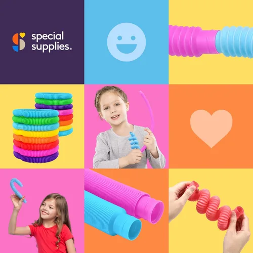 Miniatura 8 de Special Supplies Divertidos tubos de tracción y estiramiento para niños, juguete para reventar, doblar, construir y conectar, proporciona juego