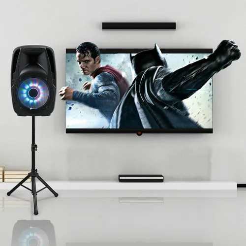 Miniatura 7 de Sonart - Altavoces alimentados de 15 pulgadas, 1500 W, sistema de altavoces PA portátiles de rango completo de 2 vías con soportes/luz