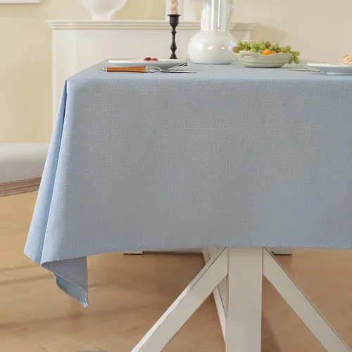 Miniatura 14 de Laolitou - Mantel cuadrado de lino impermeable texturizado negro, manteles lavables sin arrugas a prueba de derrames para mesa de comedor