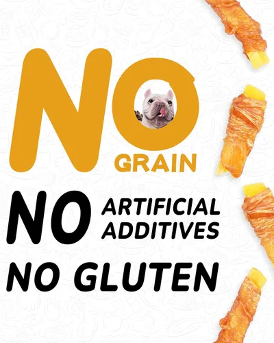 Miniatura 4 de PAWUP Golosinas para Perros Cecina de Pollo Envuelta en Batata Dulce, Ingredientes Naturales con Taurina, Golosinas para Perros Sin Granos, 12.5 oz