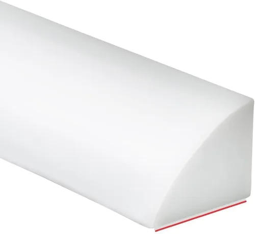 Duzzy 98 Pulgadas de Moldura Flexible de Cuarto de Círculo, Barrera de Agua de Ducha de Silicona de Goma Pelar y Pegar Adecuada para la Esquina de