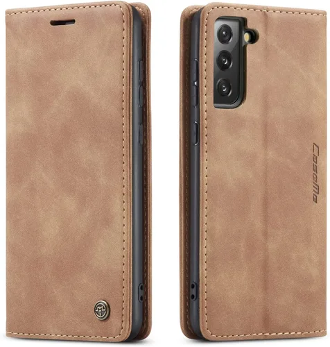 Miniatura 37 de Funda tipo cartera compatible con Samsung Galaxy S21 con tarjetero de bloqueo RFID, funda de piel con función atril para Samsung Galaxy S21 de 6.2