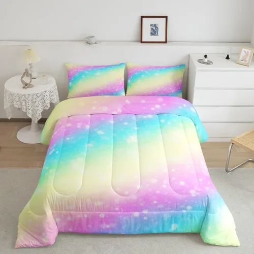 Miniatura 52 de Feelyou Juego de edredón de perezoso lindo juego de ropa de cama para niños y niñas, juego de edredón de mariposa de galaxia, hojas botánicas