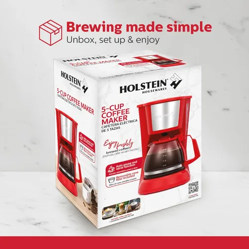 Miniatura 8 de Holstein Housewares Cafetera 2 en 1 de una sola porción, doble preparación, compatible con cápsulas K-Cup y café molido, filtro reutilizable