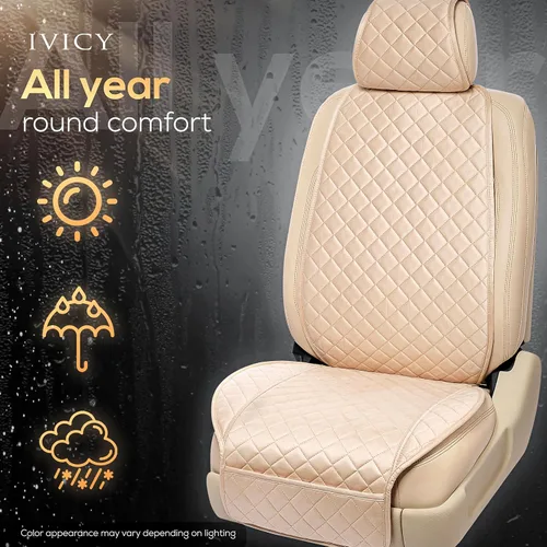 Miniatura 7 de IVICY Funda de asiento delantero de automóvil de gamuza sintética, protector de asiento antideslizante para la mayoría de automóviles, SUV