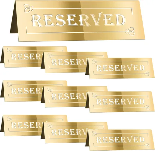 Miniatura 9 de DI QIU REN 10 letreros de mesa reservados, letrero acrílico para mesa de reserva de invitados, letreros de asiento reservado de doble cara, letrero