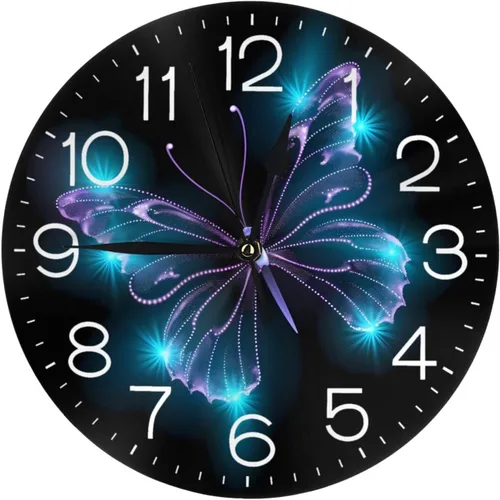 Miniatura 18 de Reloj de pared redondo tribal étnico teñido anudado, silencioso, sin tictac, relojes decorativos de cuarzo a pilas, relojes de escritorio Teñido