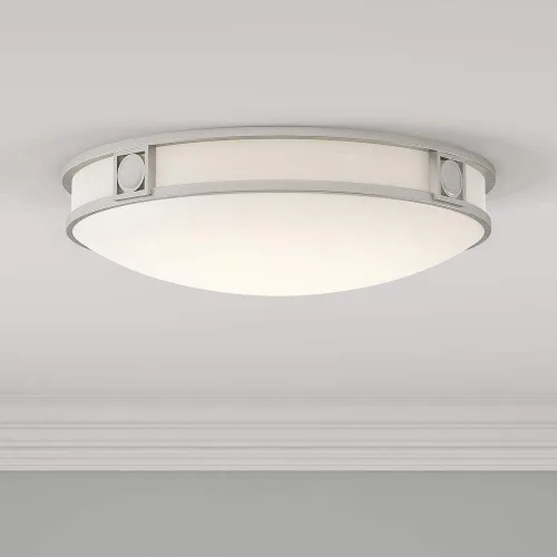 Miniatura 2 de Livex Lighting 4488-91 Matrix 3 Light Brushed Nickel Flush Mount Satin White Glass