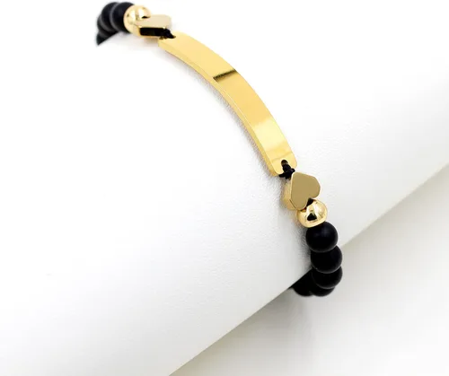 Miniatura 7 de Pulsera unisex hecha a mano con nombre cuentas de ónix negro mate pulsera trenzada personalizada para hombres mujeres mejores amigos regalo