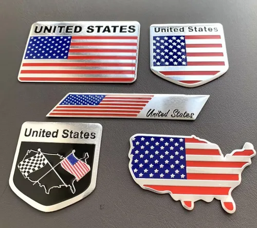 Miniatura 11 de 5 piezas de calcomanías de emblema de bandera de la Unión Jack británica de metal para autos, camiones y SUV, calcomanías patrióticas de la bandera