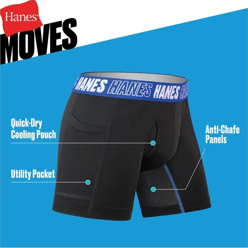 Miniatura 4 de Hanes Boys' Moves Underwear, Anti-chafe Boxer Briefs for Boys, 6-pack