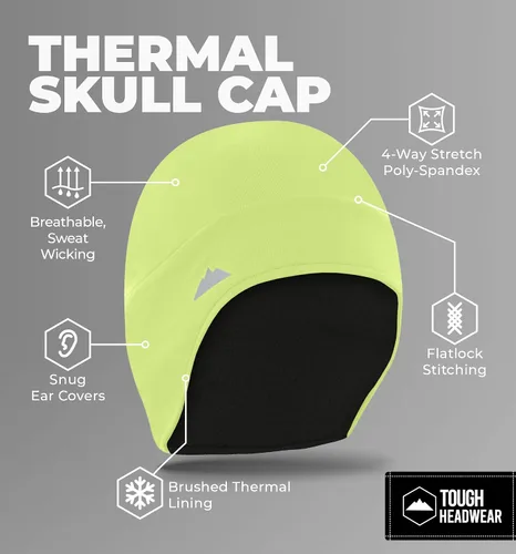 Miniatura 17 de Tough Headwear Gorras térmicas para casco para hombre, para invierno, gorra de casco y gorras de ciclismo para correr, esquiar, deportes de invierno