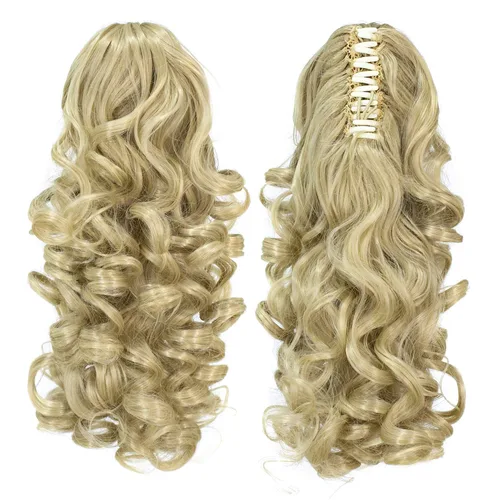 Miniatura 14 de SWACC 12-Pulgadas Extensiones de Cola de Caballo Cortas con Rizos de Tornillo y Pinza de Gancho Extensiones de Cabello Sintético con Cordón