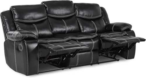 Miniatura 5 de Lexicon Bay - Juego de sofá reclinable manual, 2 piezas, color negro