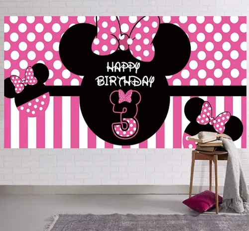 Miniatura 6 de Fondo de Minnie 2º cumpleaños, pancarta de Minnie 2º cumpleaños, suministros para fiesta, decoración de cumpleaños de Minnie 2, fondo de fotografía