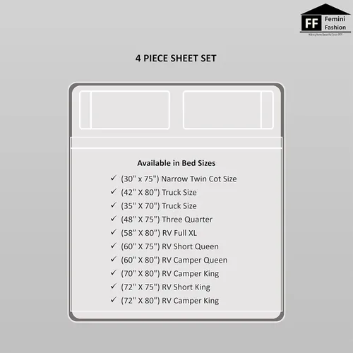 Miniatura 4 de RV-Sheets - Juego de sábanas estrechas de 29.9 x 78.3 in, 600 hilos, 100% egipcias, autocaravanas, caravanas, caravanas, barcos, suaves, de lujo