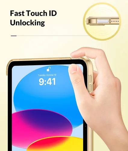 Miniatura 3 de MoKo Funda para Nuevo iPad (A16) de 11ª Generación 2025/ 10ª Generación 2022, Funda para iPad de 11 Pulgadas/ 10.9 Pulgadas con Funda Trasera Oro
