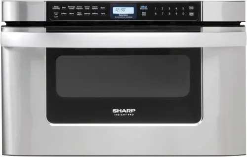 SHARP KB6524PSY Horno de Microondas con Cajón, 24 pulgadas, 1.2 pies cúbicos, 950 vatios, Panel de Control Táctil Angulado, Acero Inoxidable