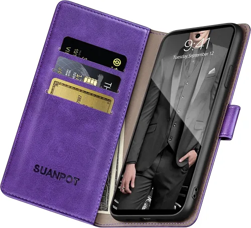 Miniatura 4 de SUANPOT Funda de piel tipo cartera para Samsung Galaxy A53 5G con tarjetero RFID para tarjetas de crédito Flip Folio Book Funda a prueba de golpes