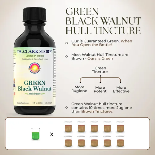 Miniatura 5 de Tintura Original de Cáscara de Nuez Negra Verde (Fuerza Extra) por Dr. Hulda Clark (2 fl oz (paquete de 1))