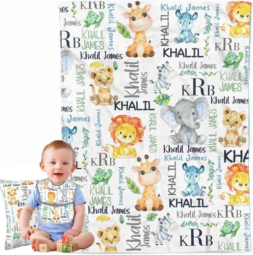 Miniatura 14 de Manta de bebé personalizada para niños y niñas, regalos de bebé personalizados de elefante, manta de bebé personalizada para niñas y niños, mantas