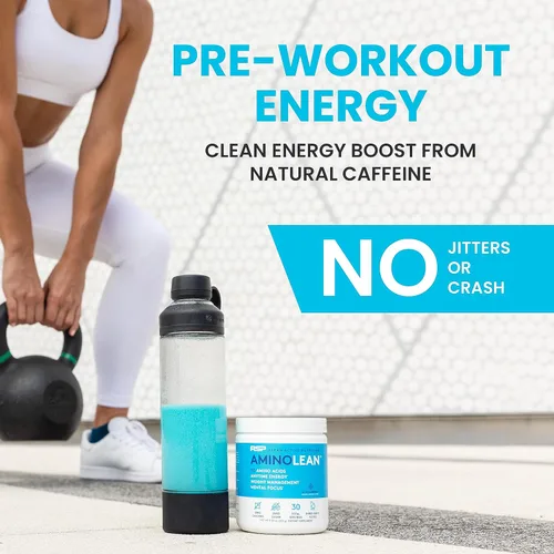 Miniatura 4 de RSP NUTRITION AminoLean Polvo Pre Entrenamiento, Energía de Aminoácidos y Control de Peso con Aminoácidos BCAA Veganos, Cafeína Natural, Impulso Pre