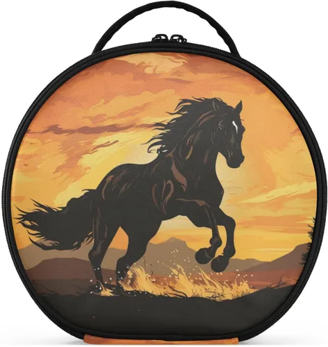 Miniatura 14 de senya Bolsa redonda para cosméticos, estuche de viaje para maquillaje, bolsa organizadora de maquillaje con divisores ajustables, portátil