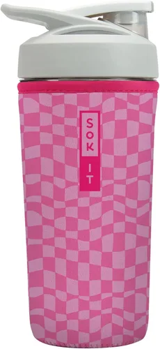 Miniatura 26 de Sok It BotlSok Botella Mezcladora de Proteínas con Funda Aislante de Neopreno (Floral Abstracto, Se Ajusta a Mezcladoras de 24oz)