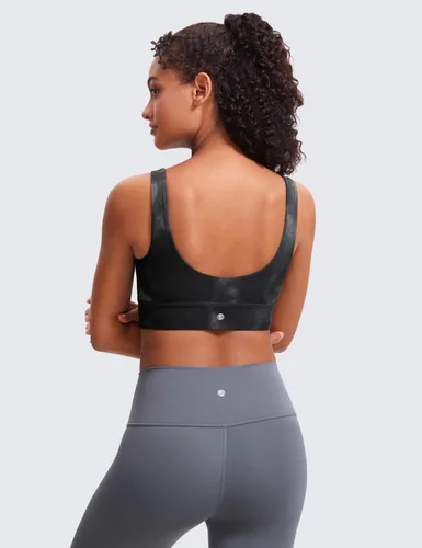 Miniatura 7 de CRZ YOGA Butterluxe - Brasier deportivo con espalda en U para mujer, cuello redondo, acolchado, de bajo impacto, para yoga, entrenamiento