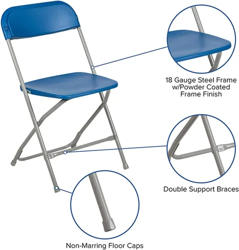 Miniatura 7 de Flash Furniture Hercules Series - Sillas plegables de plástico para fiestas y bodas, asientos apilables para eventos comerciales, juego de 10