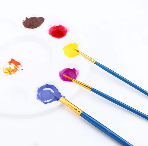 Miniatura 4 de Juego de pinceles de pintura acrílica, 100 paquetes/1000 cepillos de pelo de nailon para todo uso, óleo, acuarela, pintura, artista, kits Azul
