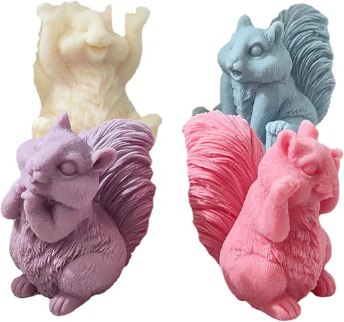 Miniatura 2 de Molde de vela de ardilla, moldes de silicona de fundición de resina para decoración del hogar y fabricación de velas, molde en espiral de onda