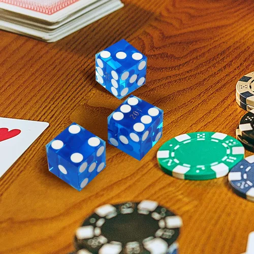 Miniatura 7 de GSE Games & Sports Expert Juego de dados de casino de grado AAA de 0.748 in estilo Pro Vegas, juego de 5 dados con bordes afilados y números
