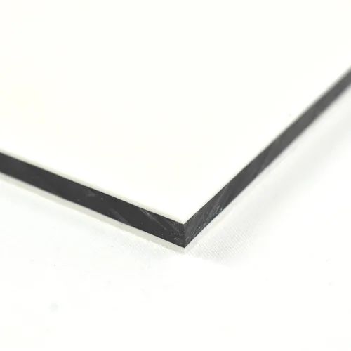 Hoja de plástico BuyPlastic King ColorCore 1/2" x 12" x 12" Blanco Ártico-Negro-Blanco Ártico Color Core, Tablero HDPE, Panel de Polietileno de Alta