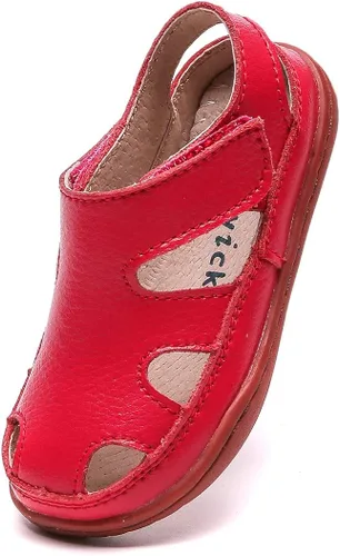 DADAWEN - Sandalias de pescador con correa de cuero para niña y niño (bebé, niño pequeño, niño grande)