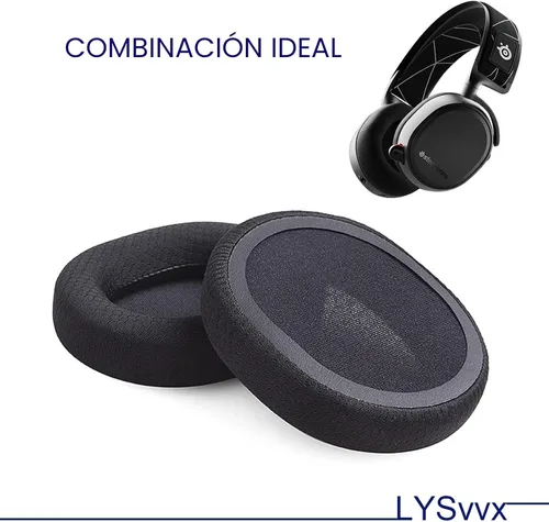 Miniatura 5 de Almohadillas para SteelSeries Arctis 7/Pro/9/9X/5/3/1/Prime/7+/7P/7X (no compatible con Nova), repuesto de auriculares de espuma de alta densidad