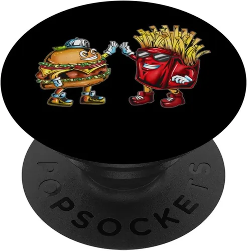 Amigos Papas fritas Hamburguesas de comida rápida Hamburguesas para niños y adultos PopSockets intercambiables PopGrip