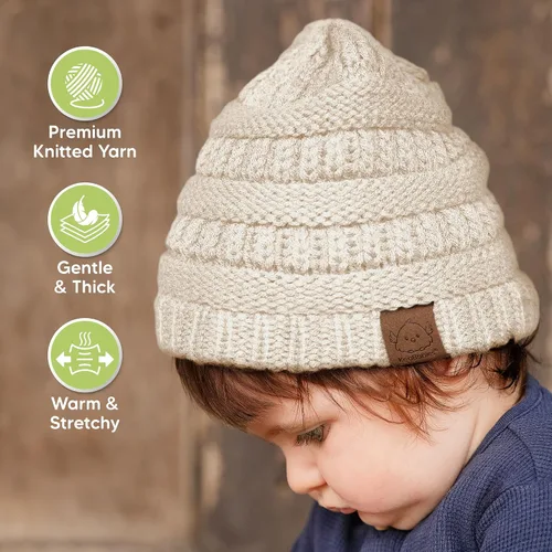 Miniatura 112 de KeaBabies 3-Pack Baby Beanies for Boys, Girls - Stretchy Knit Baby Hats, Cute Newborn