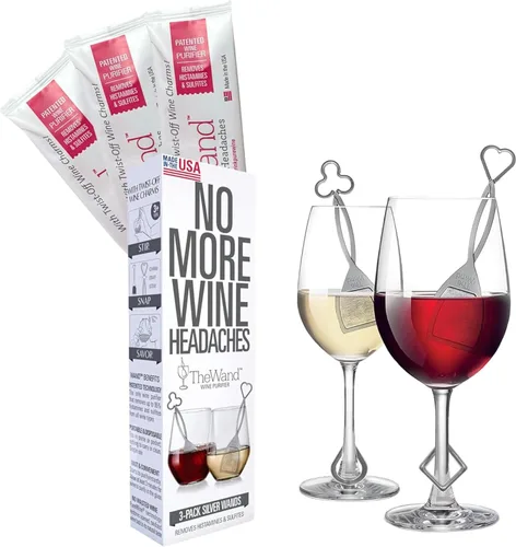 Miniatura 2 de PureWine The Wand Purificador de Vino - Filtros de vino tinto y blanco para histaminas y sulfitos, varitas eliminadoras de sulfitos, ayuda