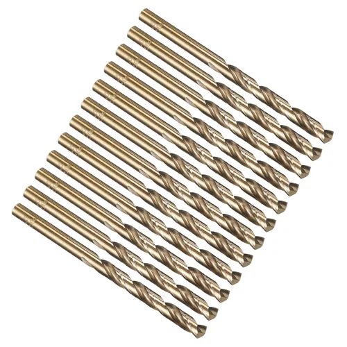 Miniatura 283 de PATIKIL Broca Jobber de 0.039 in, vástago recto M35 cobalto 5% acero de alta velocidad 135° acabado dorado para metal duro de acero inoxidable - 2