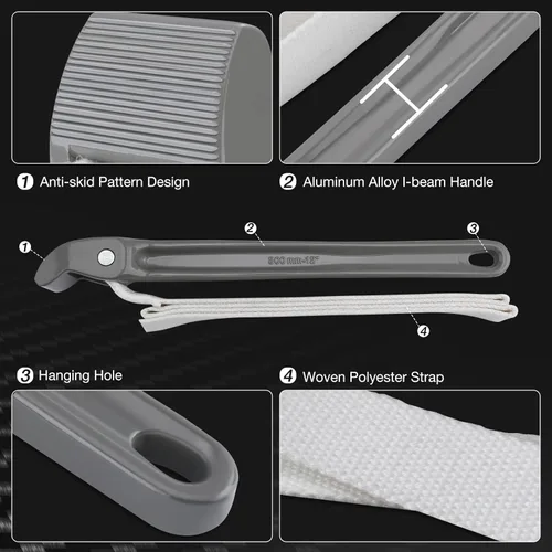 Miniatura 5 de DURATECH Llave de correa de 12 pulgadas, llaves de tubo de correa de nailon ajustables, llave de abridor de correa de filtro de aceite Gris