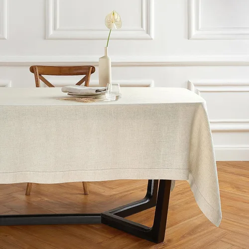 Miniatura 22 de Solino Home Mantel redondo de lino blanco, 60 pulgadas, mantel redondo de lino 100% puro, lino europeo, lavable a máquina para verano, 4 de julio
