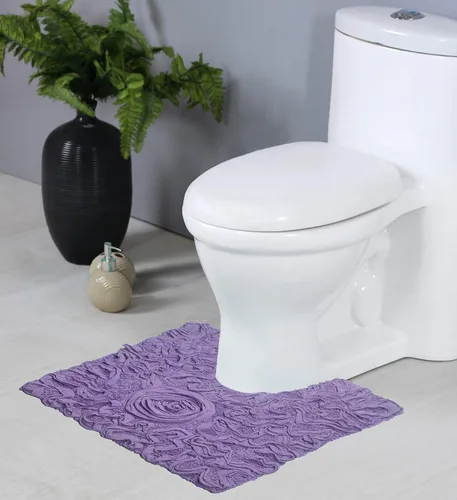 Miniatura 139 de Home Weavers Bell Flower Collection - Tapetes de baño copetudos 100 % algodón, extrasuaves y absorbentes, antideslizantes, lavables a máquina, lino