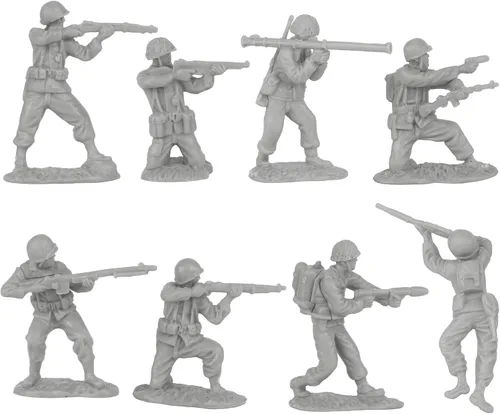 Miniatura 3 de BMC CTS Segunda Guerra Mundial Soldados de plástico del ejército de infantería estadounidense - 33 piezas de soldados grises 1:32